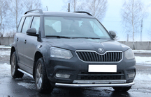 Skoda Yeti 2009-2017 гг. Передняя защита ST008 (нержавейка) фото 3