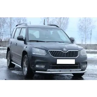 Передняя защита ST008 (нержавейка) Skoda Yeti 2009-2017 гг. фото 3
