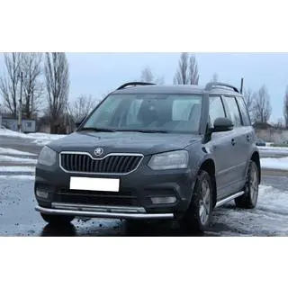 Передняя защита ST008 (нержавейка) Skoda Yeti 2009-2017 гг. фото 2
