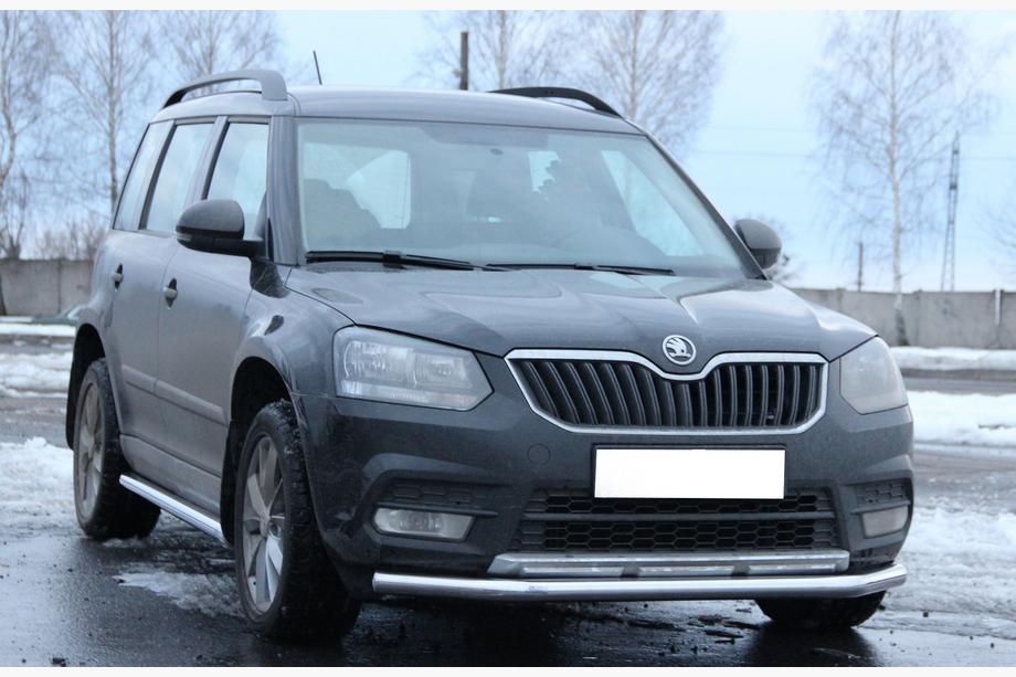 Skoda Yeti 2009-2017 гг. Передняя защита ST008 (нержавейка) Фото 3