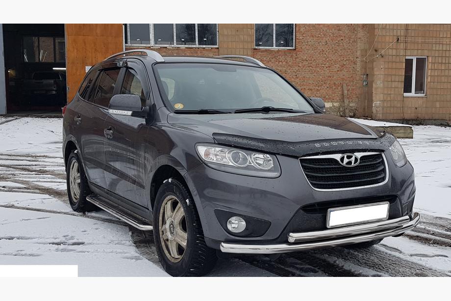 Hyundai Santa Fe 2 2006-2012 гг. Передняя защита ST014 (нержавейка) Фото 3