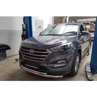 Передняя защита ST014 (нержавейка) Hyundai Tucson TL 2016-2021 гг. фото 1