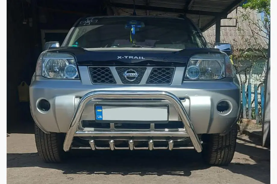 Nissan X-trail T30 2002-2007 гг. Кенгурятник QT006 (нерж. сталь) Фото 2