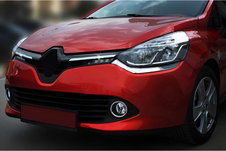 Renault Clio IV 2012-2019 гг. Накладки на решетку радиатора OmsaLine (2 шт, нержавейка) Image