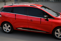 Renault Clio IV 2012-2019 гг. Окантовка окон нержавейка (Sport Tourer, 8 шт) фото 1