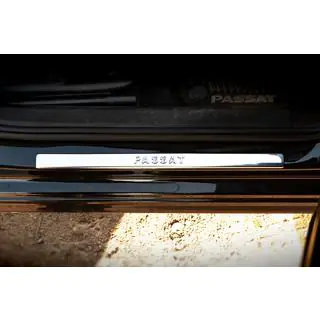 Накладки на пороги OmsaLine тип 1 (4 шт, нержавейка) Volkswagen Passat B7 2012-2015 гг. фото 2