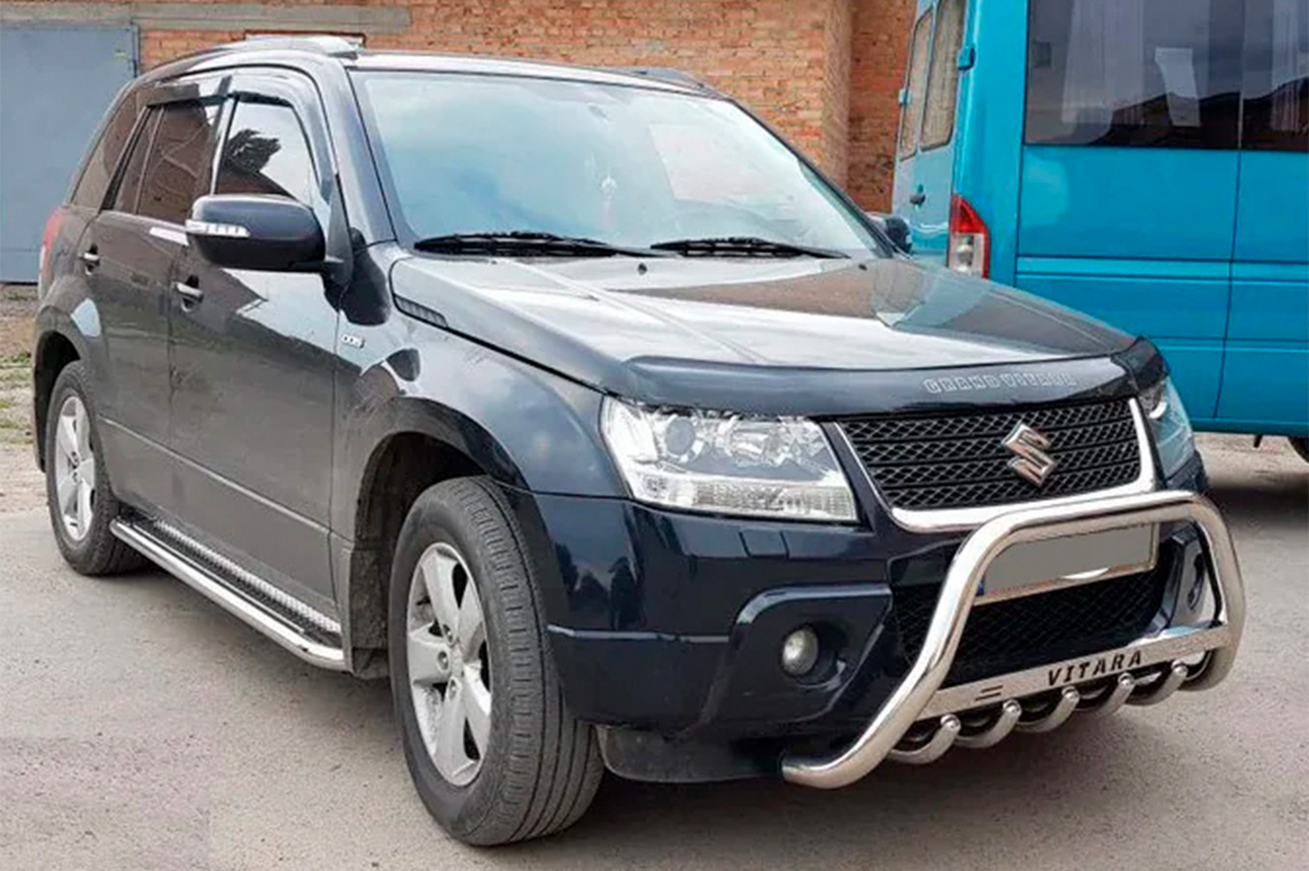 Кенгурятник WT004 (нерж) для Suzuki Grand Vitara 2005-2017 рр - фото 3