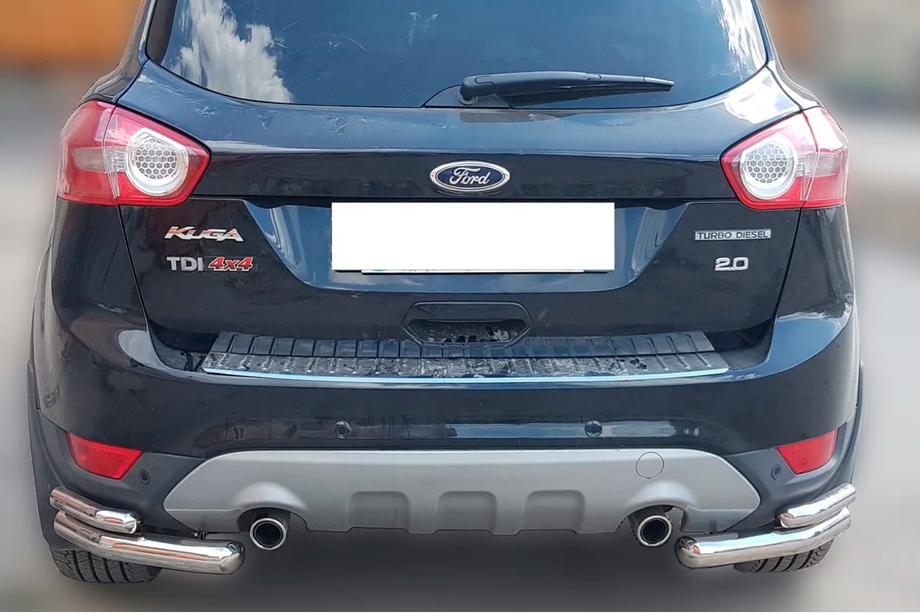 Ford Kuga 2008-2013 гг. Задние двойные уголки AK003-double (2 шт., нержавейка) Фото 1