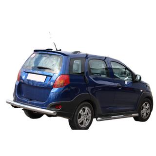 Задняя защита AK002 (2 шт., нерж. сталь) Chery Beat 2009-2015 гг. фото 2