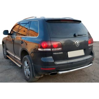 Задняя защита AK002 (2 шт., нерж. сталь) Volkswagen Touareg 2002–2010 гг. фото 3