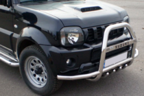 Suzuki Jimny 1998-2018 гг. Кенгурятник QT007-Exclusive (нерж) фото 4