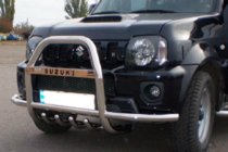 Suzuki Jimny 1998-2018 гг. Кенгурятник QT007-Exclusive (с надписью, нерж.) фото 3