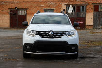 Renault Duster 2018-2024 гг. Передняя защита F3-10 (нержавейка) фото 2