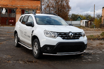 Renault Duster 2018-2024 гг. Передняя защита F3-10 (нержавейка) фото 3