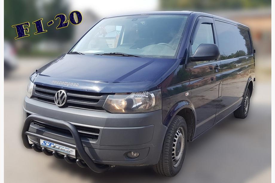Volkswagen T5 2010-2015 гг. Кенгурятник WT003 Черный Нержавейка Фото 2