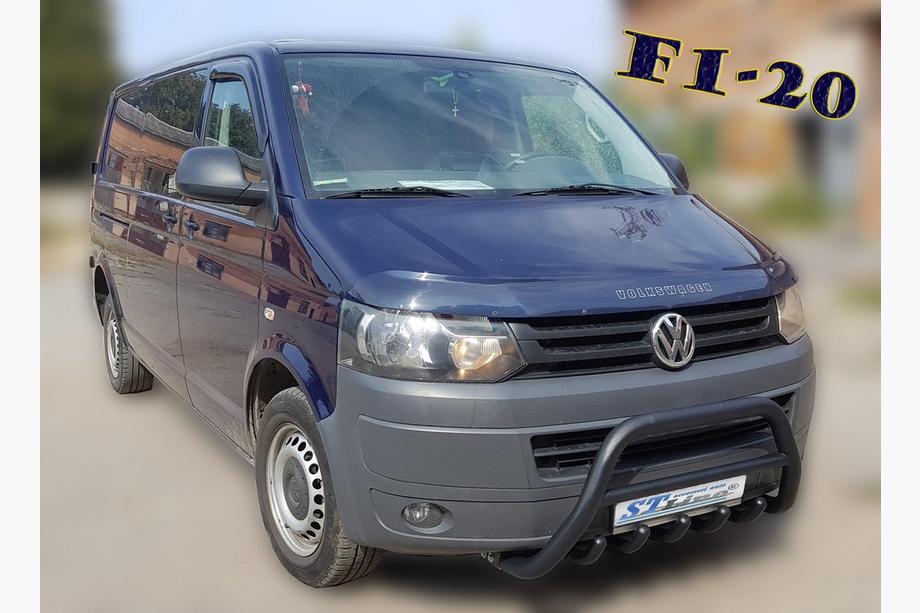 Volkswagen T5 2010-2015 гг. Кенгурятник WT003 Черный Нержавейка Фото 3