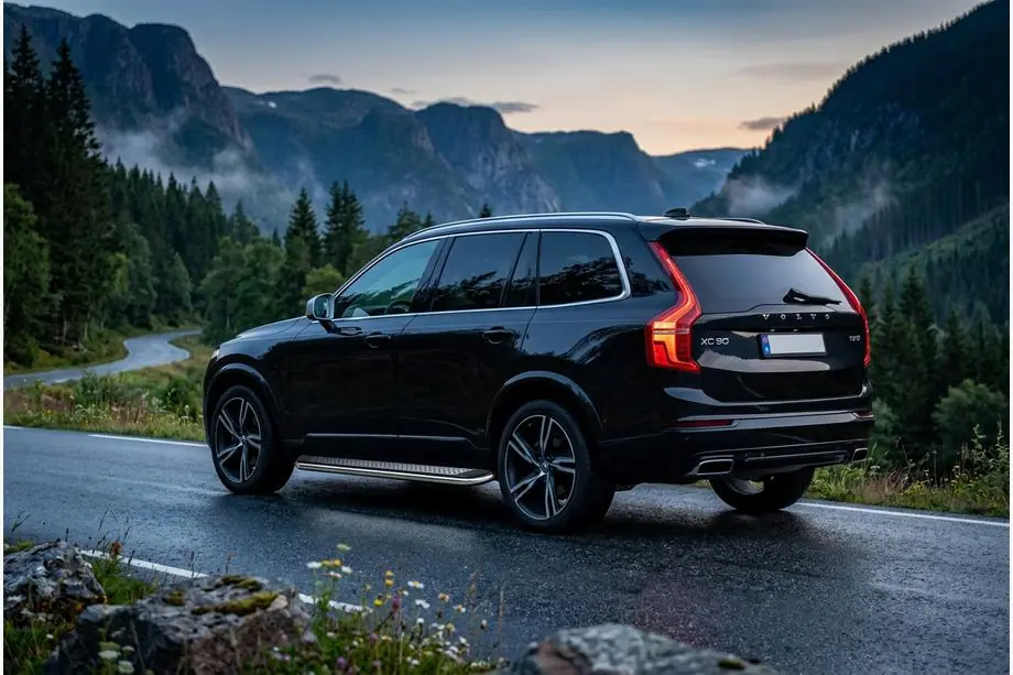 Volvo XC90 2015- гг. Боковые Подножки Maydos V2 (2 шт., Алюминий и Нержавейка) Фото 1