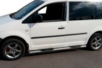 Volkswagen Caddy 2015-2020 гг. Боковые трубы BB002 (2 шт., нержавейка) фото 3