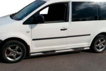 Volkswagen Caddy 2015-2020 гг. Боковые трубы BB002 (2 шт., нержавейка) фото 3