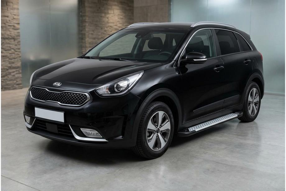 Kia Niro 2016–2021 гг. Боковые пороги Allmond Grey (2 шт., алюминий) Фото 1