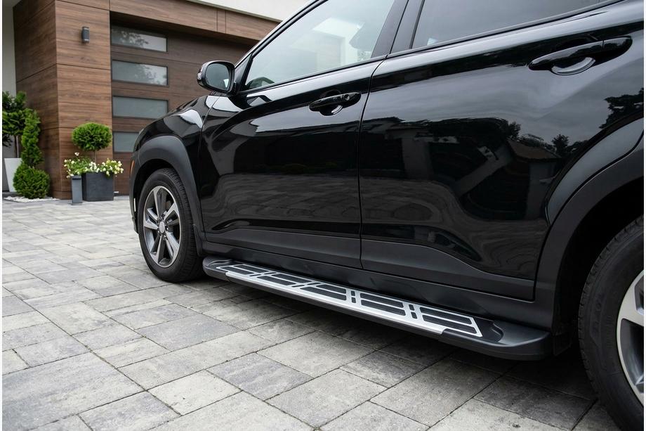 Hyundai Kona 2017-2023 гг. Боковые Подножки Sunrise (2 шт., Алюминий) Фото 1