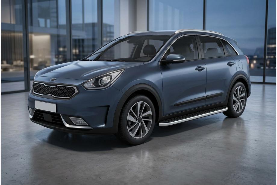 Kia Niro 2016–2021 гг. Боковые Подножки Tayga Grey (2 шт., Алюминий) Фото 1