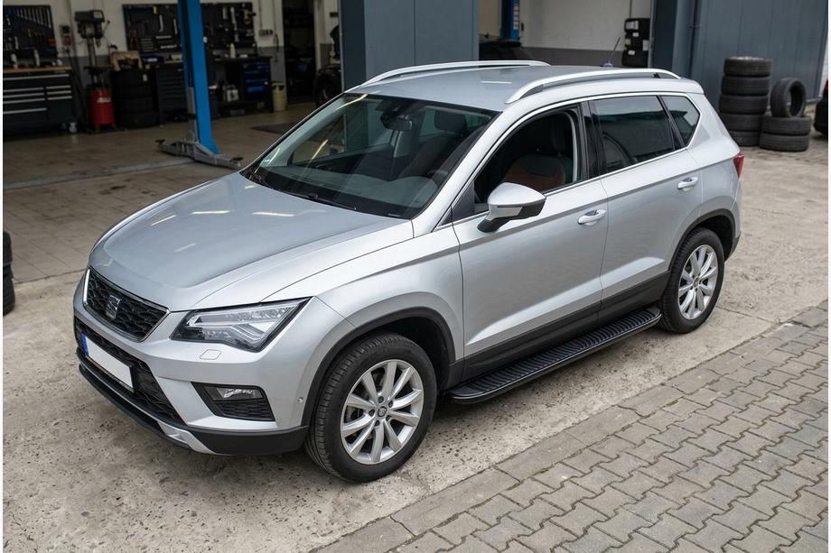 Seat Ateca 2016- гг. Боковые Подножки Tayga Black (2 шт., Алюминий) Фото 1