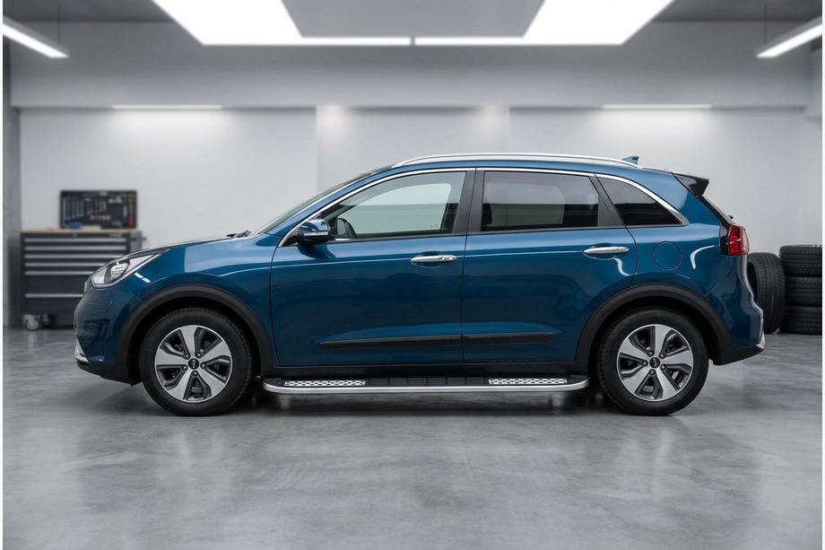 Kia Niro 2016–2021 гг. Боковые Подножки Tayga V2 (2 шт., Алюминий) Фото 1