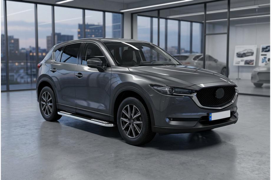 Mazda CX-5 2017–2025 гг. Боковые Подножки Tayga V2 (2 шт., Алюминий) Фото 1