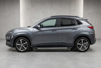 Hyundai Kona 2017-2023 гг. Боковые Подножки Bosphore Grey (2 шт., Алюминий) фото 1