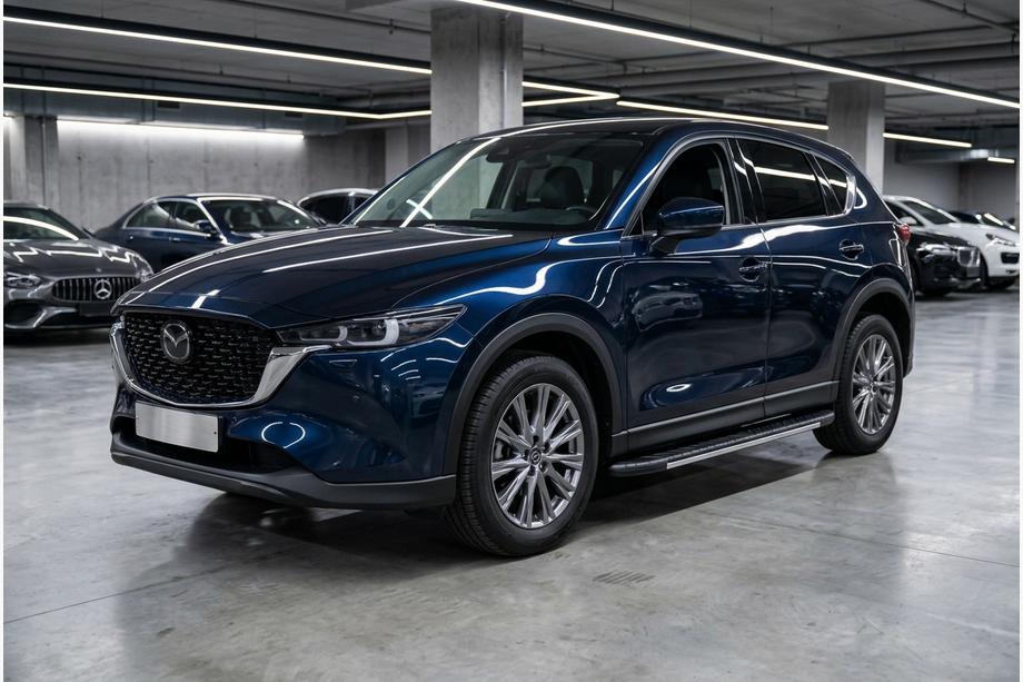 Mazda CX-5 2017–2025 гг. Боковые Подножки Bosphore Grey (2 шт., Алюминий) Image