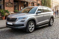 Skoda Kodiaq 2016-2023 гг. Боковые Подножки Duru (2 шт., Алюминий) фото 1