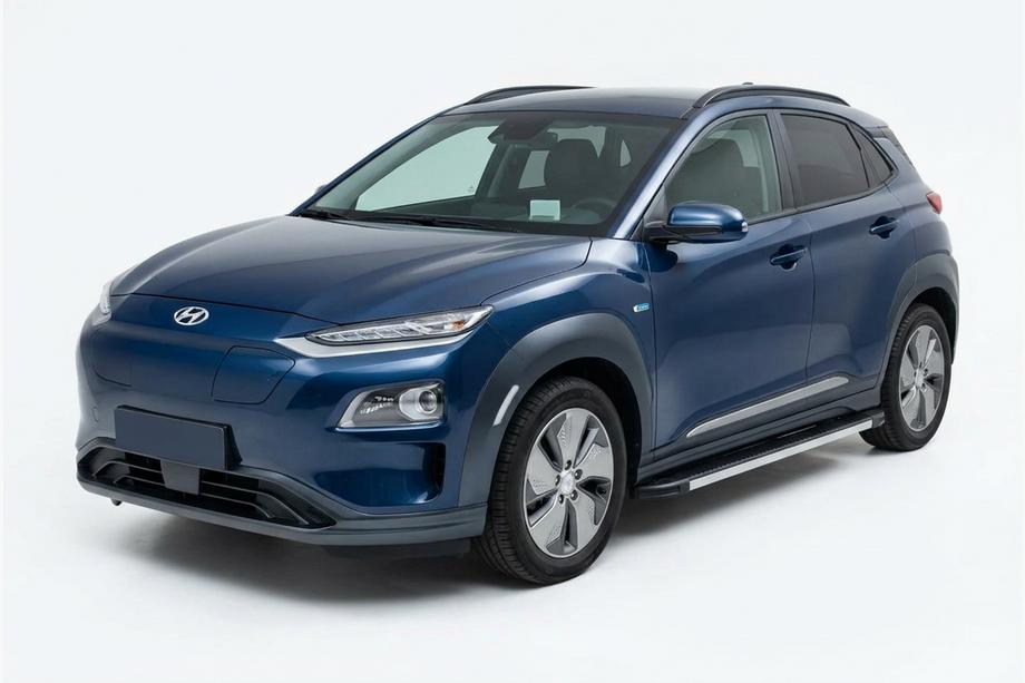 Hyundai Kona 2017-2023 гг. Боковые Подножки Maya V1 (2 шт., Алюминий) Фото 1