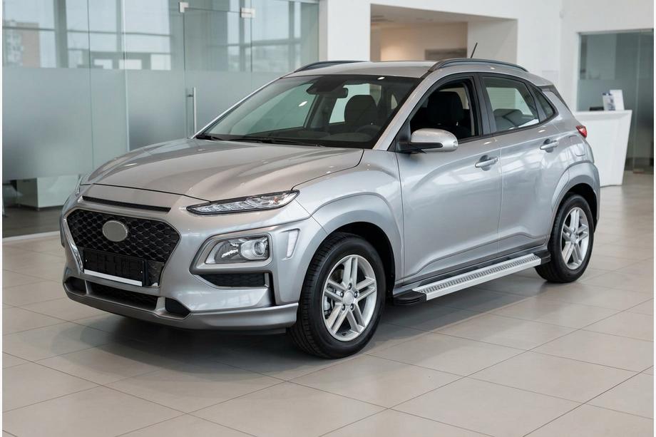 Hyundai Kona 2017-2023 гг. Боковые Подножки Maya V2 (2 шт., Алюминий) Image