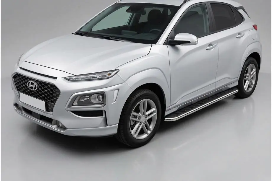 Hyundai Kona 2017-2023 гг. Боковые Подножки Maydos V1 (2 шт., Алюминий) Фото 1
