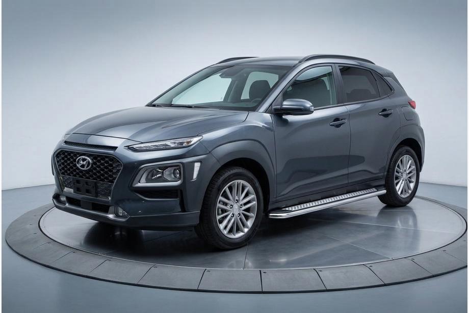 Hyundai Kona 2017-2023 гг. Боковые Подножки Maydos V2 (2 шт., Алюминий и Нержавейка) Фото 1