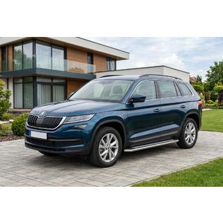 Боковые Подножки Maydos V2 (2 шт., Алюминий и Нержавейка) Skoda Kodiaq 2016-2023 гг. фото 1