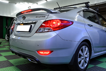Hyundai Accent 2011-2017 гг. Спойлер Niken V2 (под покраску) фото 3