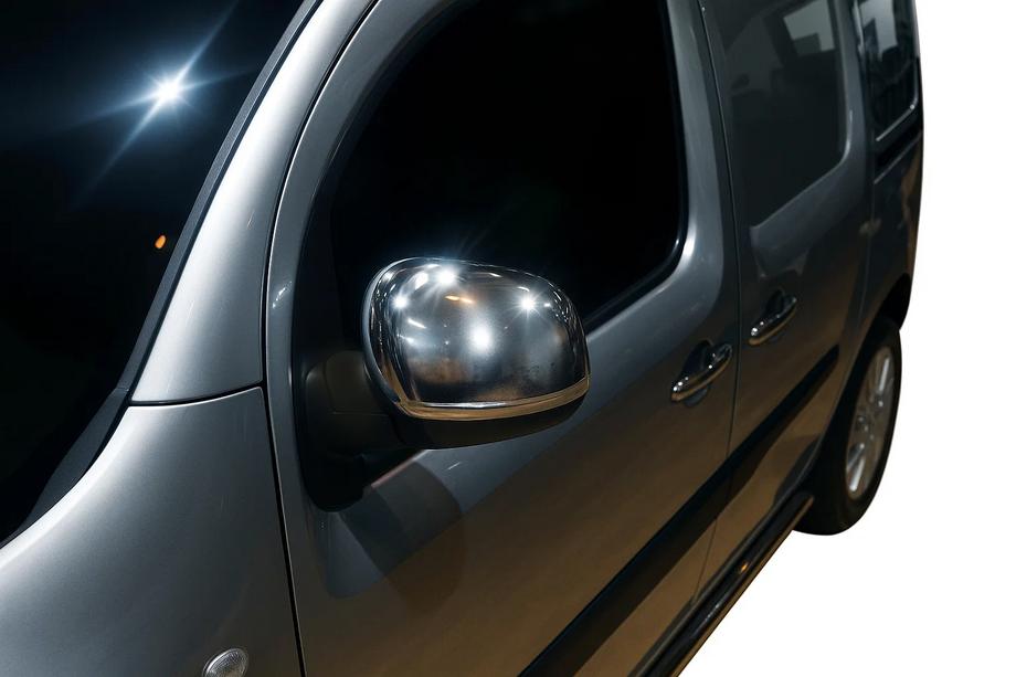 Renault Kangoo 2008–2020 гг. Накладки на Зеркала 2013-2019 (2 шт, Нержавейка) OmsaLine - Итальянская Нержавеющая Сталь Фото 3