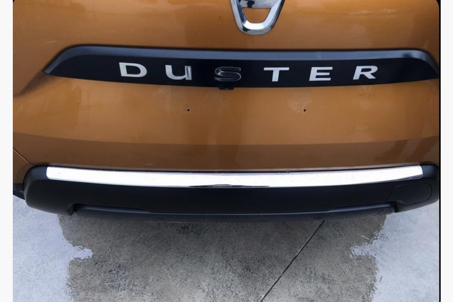 Renault Duster 2018-2024 гг. Накладка на задний бампер Carmos V1 Нержавейка Image