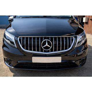 Передняя решетка GT Panamericana Хром (2014-2023 для Vito W447) Mercedes Vito/V-class W447 2014- гг. фото 1