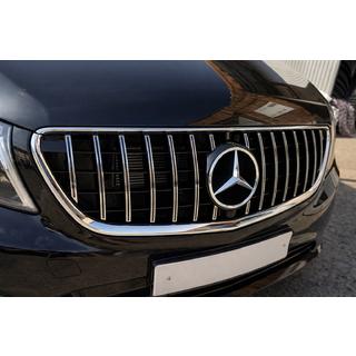 Передняя решетка GT Panamericana Хром (2014-2023 для Vito W447) Mercedes Vito/V-class W447 2014- гг. фото 2