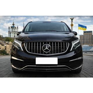 Передняя решетка GT Panamericana Хром (2014-2019 для V-Class) Mercedes Vito/V-class W447 2014- гг. фото 1