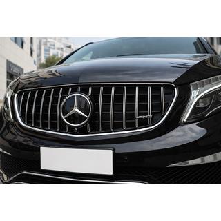 Передняя решетка GT Panamericana Хром (2014-2019 для V-Class) Mercedes Vito/V-class W447 2014- гг. фото 2