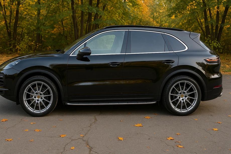 Porsche Cayenne 2018- гг. Боковые подножки пороги (2 шт., алюминий) Image