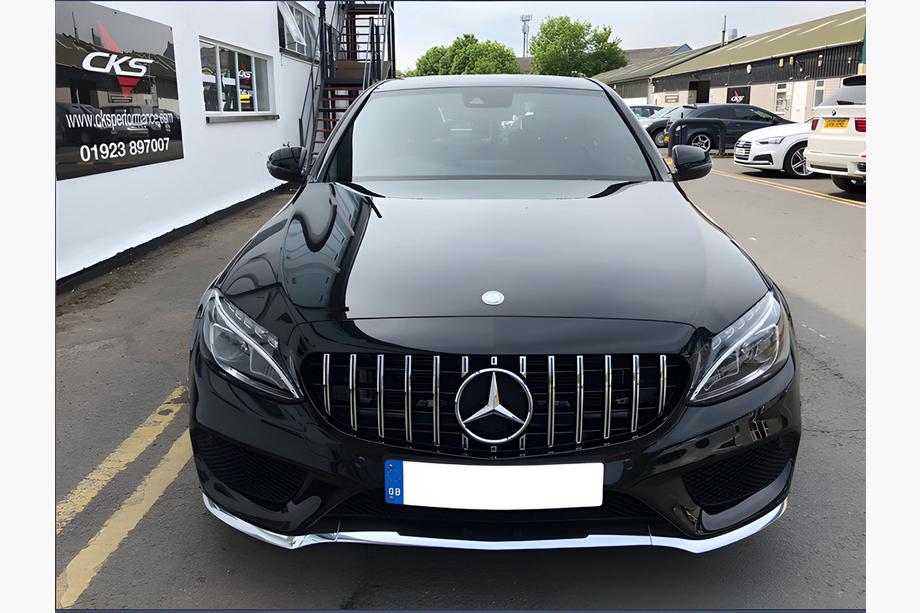Mercedes C-class W205 2014-2021 гг. Передняя решетка Panamericana GT (для Avantgarde/AMG-Line/C43 AMG) 2018+, без камеры Фото 6