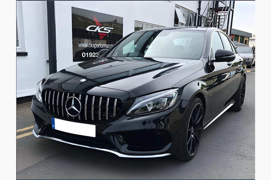 Mercedes C-class W205 2014-2021 гг. Передняя решетка Panamericana GT (для Avantgarde/AMG-Line/C43 AMG) 2018+, без камеры Фото 8