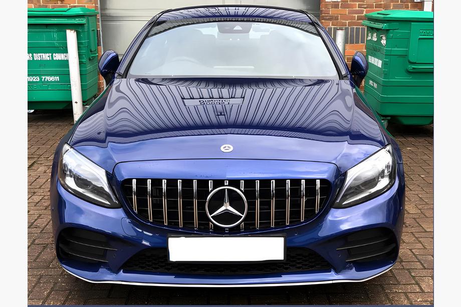 Mercedes C-class W205 2014-2021 гг. Передняя решетка Panamericana GT (для Avantgarde/AMG-Line/C43 AMG) 2018+, без камеры Фото 2