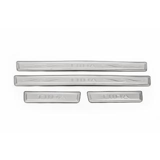 Накладки на пороги Libao (4 шт, нержавейка) Nissan Tiida 2004-2011 гг. фото 2