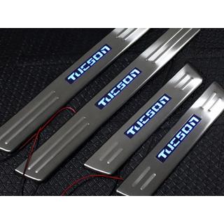 Накладки на пороги Libao LED нержавейка Hyundai Tucson JM 2004- гг. фото 3